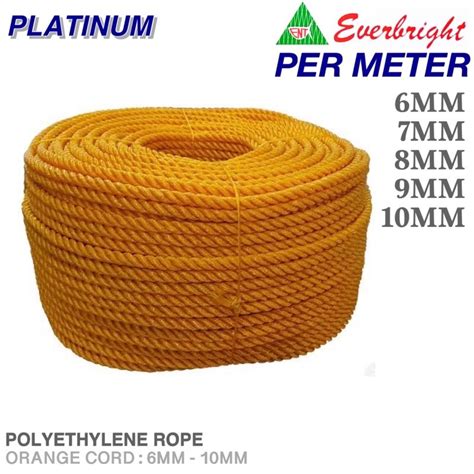 Per Mtr ENT Nylon PE Rope Tali Lubid Evelon Polyethylene Cord 7mm