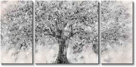 Amazon Abstract Tree Artwork Wall Art Silver Picture Painting On