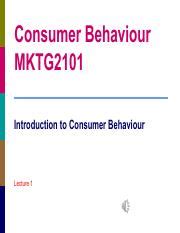 Lecture 1 After 1 Pdf Consumer Behaviour MKTG2101 Introduction To