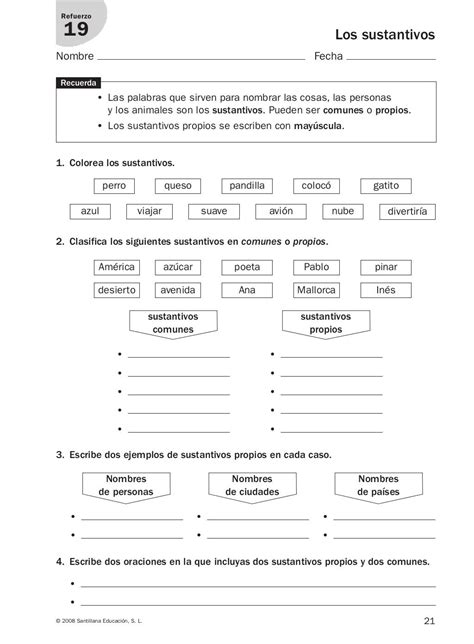 Ejercicios De Lengua Tercero De Primaria Fichas De Ejercicios Lengua