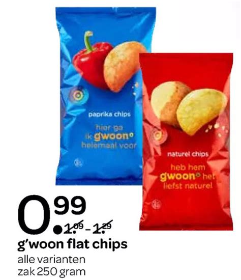 G Woon Flat Chips 250 Gram Aanbieding Bij Spar