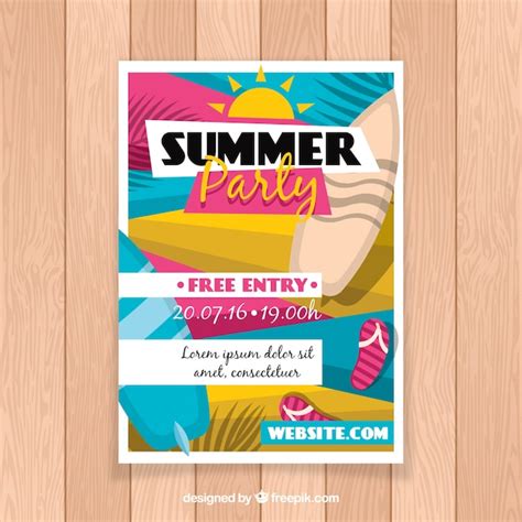 Cartel De Fiesta De Verano Vector Gratis