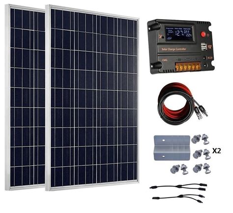 Eco Worthy Kit de panneaux solaires hors réseau 200 Watt 12 V 24 V 2