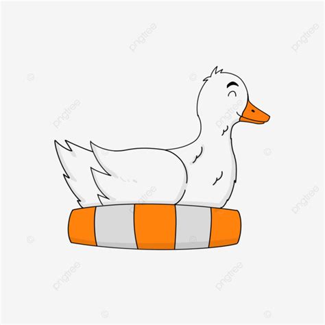 Illustration Of A Duck Swimming Using A Float Swimming Duck Pool PNG