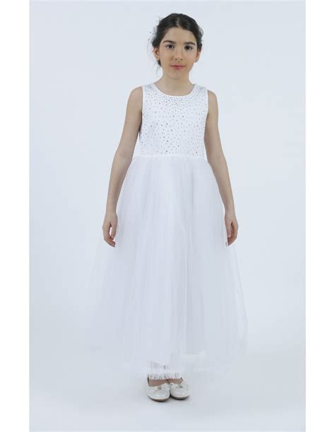 Robe De C R Monie Fille Avec Tulle Fille Blanc