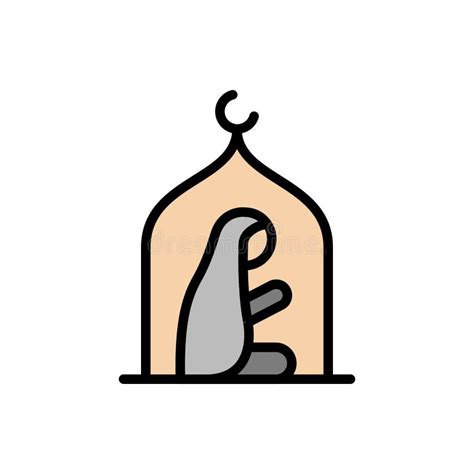 Islam Muslim Praying Colored Line Icon Simple Blue And Red Element