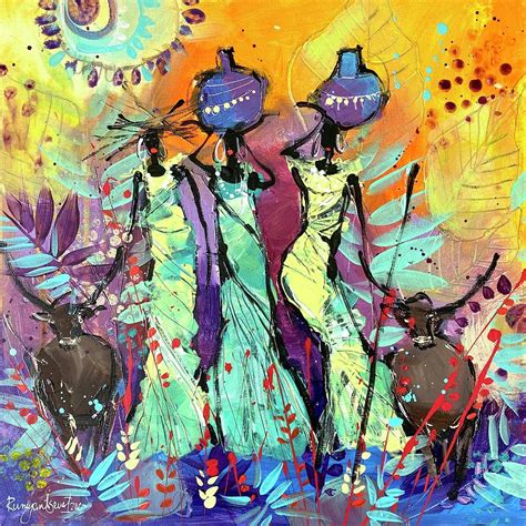 African Tribal Women C02n02 Painting By Irina Rumyantseva Pixels