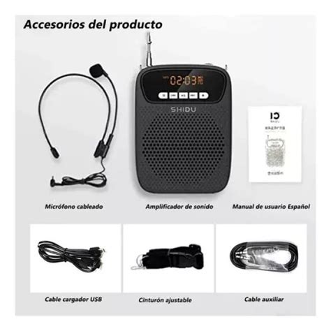 Amplificador De Voz Port Til Bateria Integrada W Shidu S