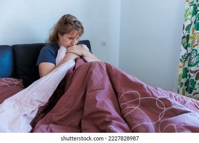 Unhealthy Mature Woman Suffering Flu Cold Stock Photo 2228361877