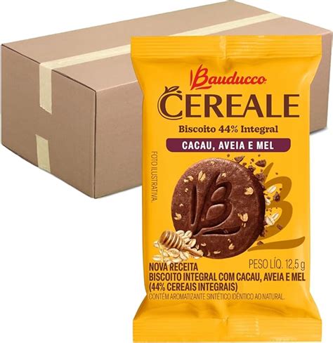 Biscoito Integral Cereale Cacau Aveia E Mel Bauducco Caixa 100