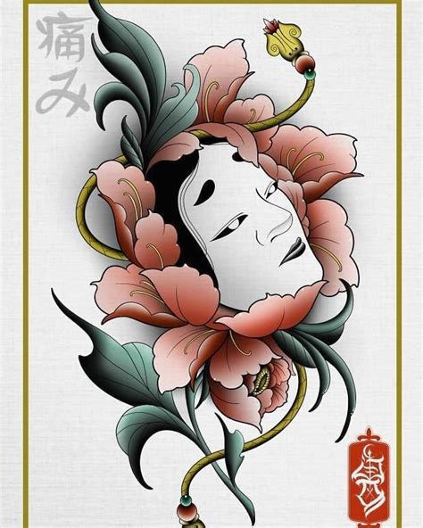 Irezumi Culture Tattoo Instagram Sick Peonies Noh Mask Art Design