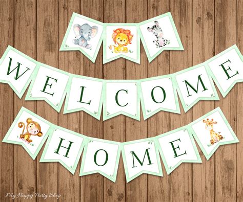 Baby Welcome Home Banner PRINTABLE Safari Baby Shower - Etsy Australia