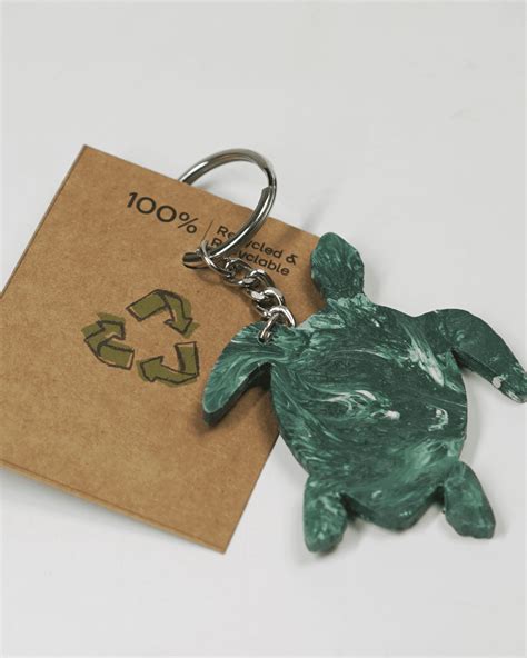 Turtle Key Chains I Forest Green And Purple I 100 Recycled I Set Of 2