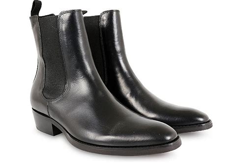 Bota Chelsea Masculina Cano Alto Couro Preto Barcelona Design