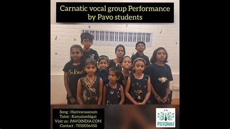 Carnatic Vocal Group Performance Harivarasanam Song Pavo School Of