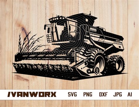 Combine Harvester Svg Combine Svg Wheat Harvester Svg Cricut Silhouette