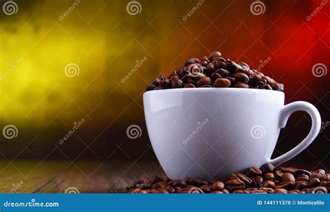 Composition With Cup Of Coffee And Beans Stock Photo Image Of Drink