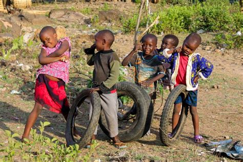 African Poor Children Play on the Street Editorial Stock Photo - Image ...