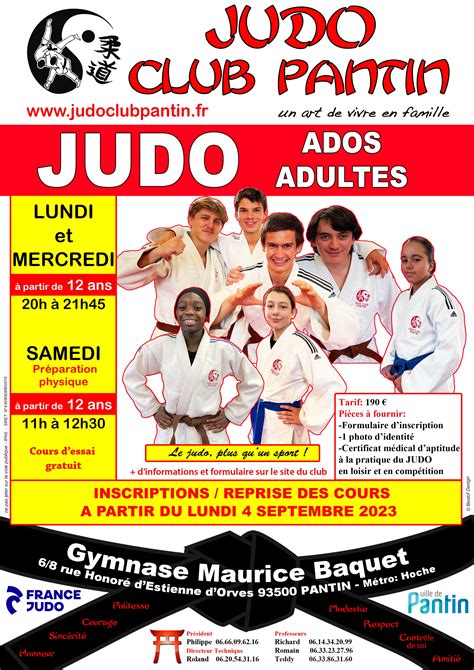 Recto Affiche A Ados Adultes Judo Baquet