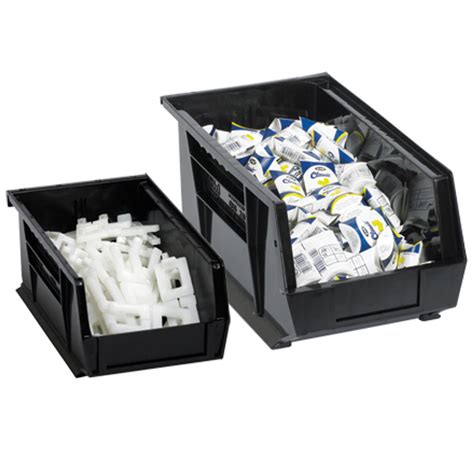 14 3 4 X 5 1 2 X 5 Black Plastic Stack And Hang Bin Boxes 12 Case