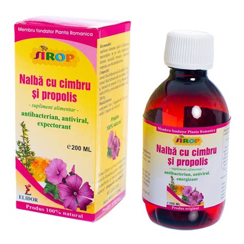 Sirop De Nalba Cu Cimbru Si Propolis Ml Elidor Farmacia Tei Online