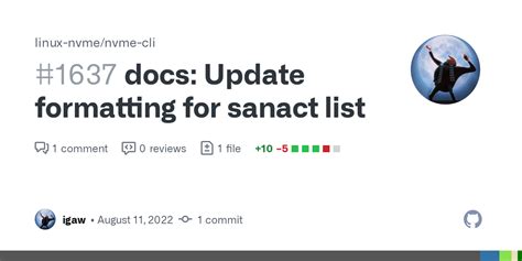 Docs Update Formatting For Sanact List By Igaw Pull Request 1637