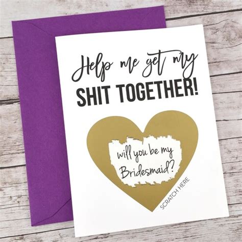 Bridesmaid Scratch Off Card Will You Be My Bridesmaid Card Etsy