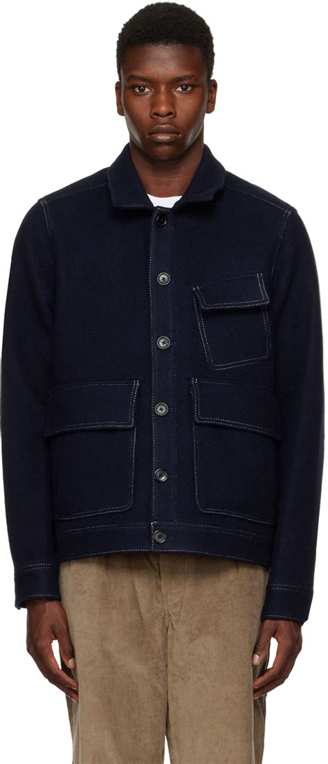 PS By Paul Smith Navy Cropped Jacket SSENSE