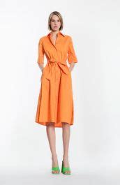 Women Orange Shirt Dress