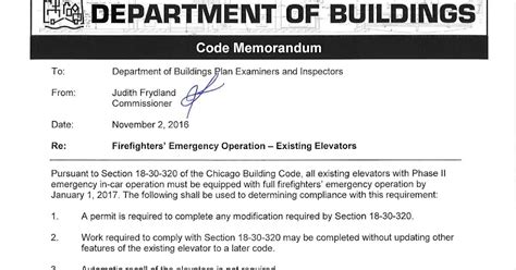 Chicago Elevator Maintenance Colley Elevator Firefighters Emergency