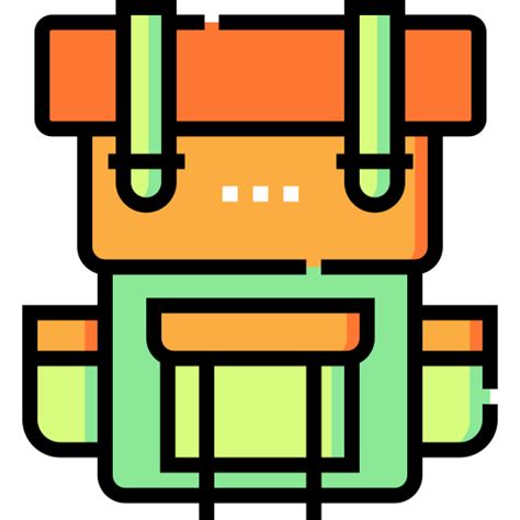 Backpack Detailed Straight Lineal Color Icon