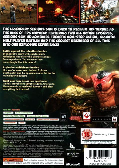 Serious Sam HD cover or packaging material - MobyGames