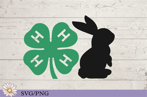 H Clover With Rabbit Svg For Decals H Rabbit Showmanship Svg For T