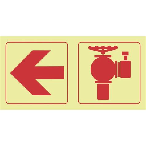 F18 Sabs Arrow Left Fire Hydrant Photoluminescent Safety Sign