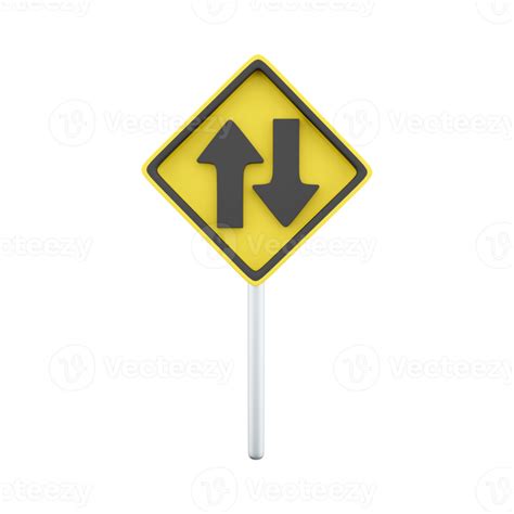 3d Render Icon Two Way Traffic Sign U S Two Way Traffic Sign 3d