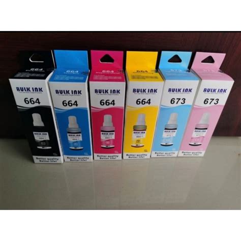 Jual Tinta BULK INK 664 673 EPSON L800 L805 L850 L1800 Kualitas Cetak