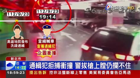 通緝犯拒捕衝撞 警拔槍上膛仍攔不住 Youtube