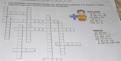 Solved 2 LOS NUMEROS NATURALES Realiza Las Operaciones Indicadas A