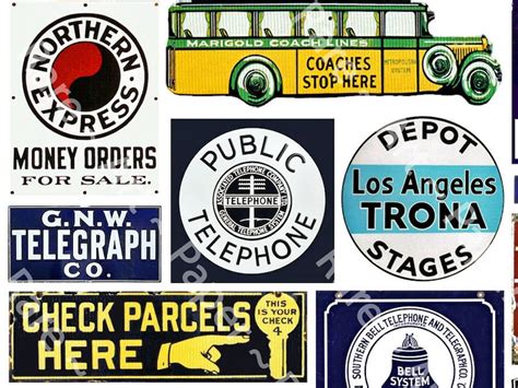 Travel Stickers Of Telegram Telephone Bus Stop Signs For Etsy