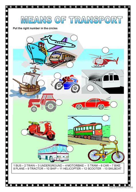 Means Of Transport English ESL Worksheets Pdf Doc