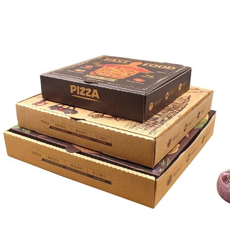 Custom Printing Biodegradable Brown Pizza Box Portable Paper Food