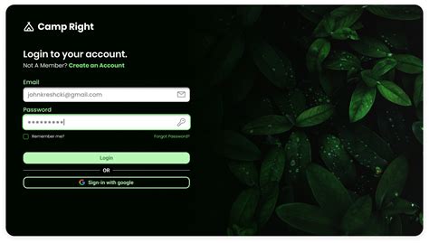 Camp Right - A prototyped Signup and Login page | Behance