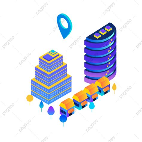 2 5d Building Vector Hd Png Images 2 5d Blue Series Commercial