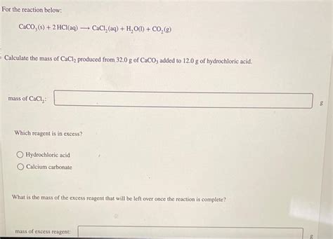 Solved For the reaction below: CaCO3( | Chegg.com