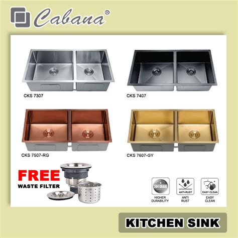 CABANA Undermount Stainless Steel Nano Kitchen Sink Double Bowl CKS7307