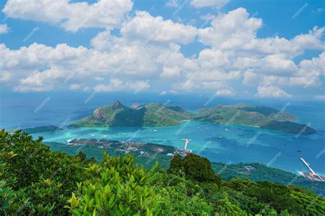 Premium Photo Top View Panoramic Coastal Con Dao Island View From