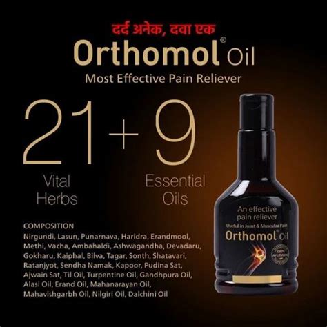 Ml Ayurvedic Orthomol Pain Reliever Oils At Rs Bottle Herbal