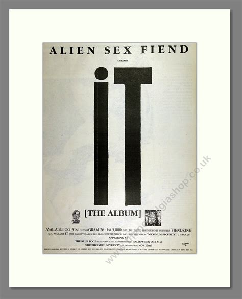 Alien Sex Fiend It Vintage Advert 1986 Ref Ad16021 The Nostalgia