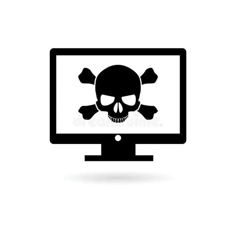 Malware Noir Spam Escroquerie En Ligne Icône De Virus Informatique