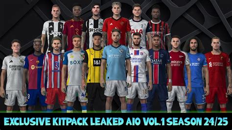 EXCLUSIVE KITPACK LEAKED AIO VOL 1 SEASON 24 25 PES 2021 FOOTBALL